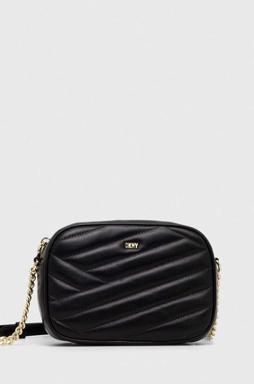 DKNY poseta de piele culoarea negru - Pled.ro