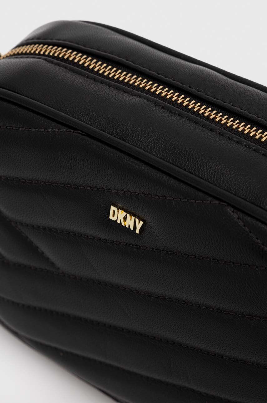 DKNY poseta de piele culoarea negru - Pled.ro