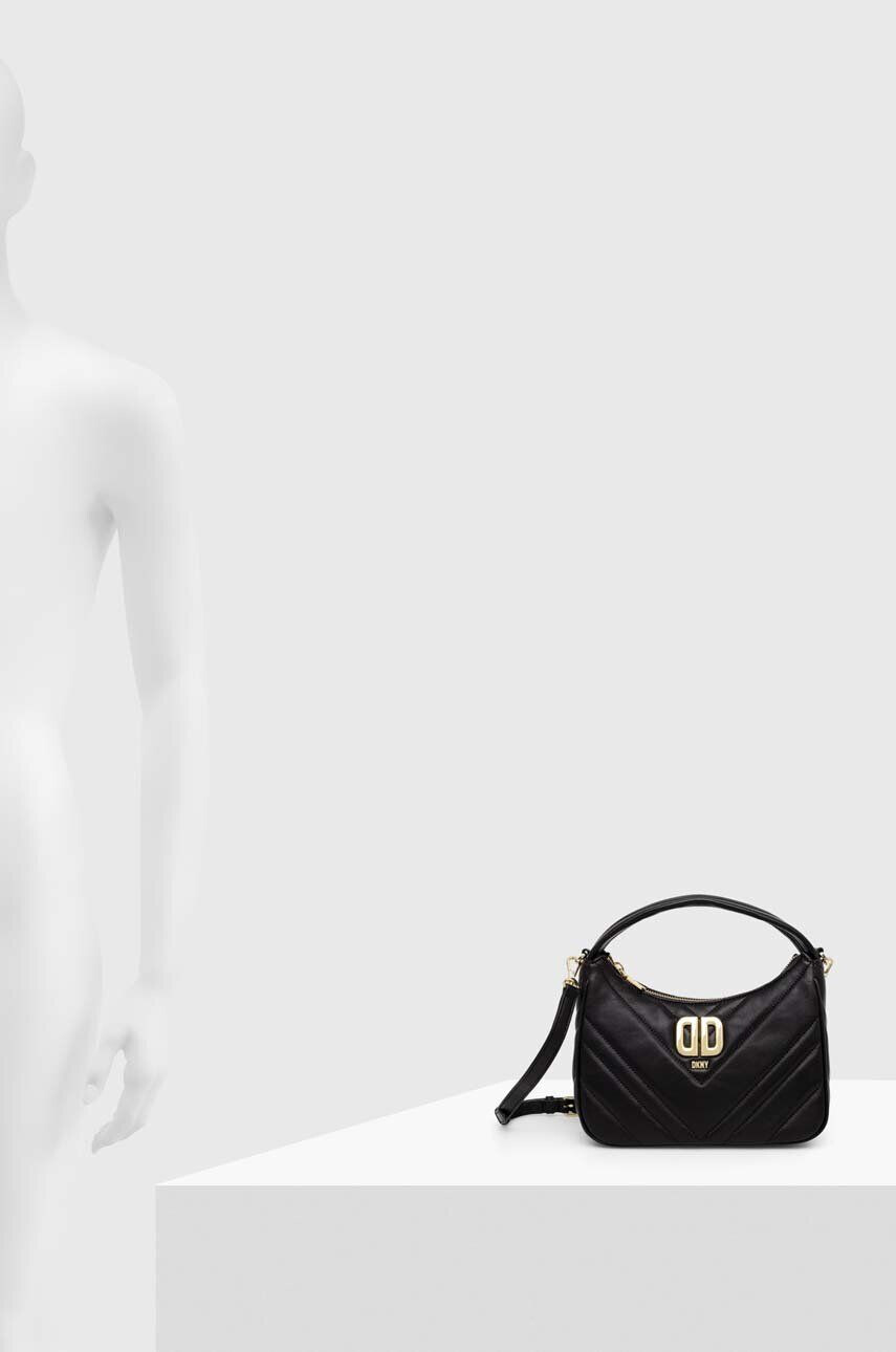 DKNY poseta de piele culoarea negru - Pled.ro