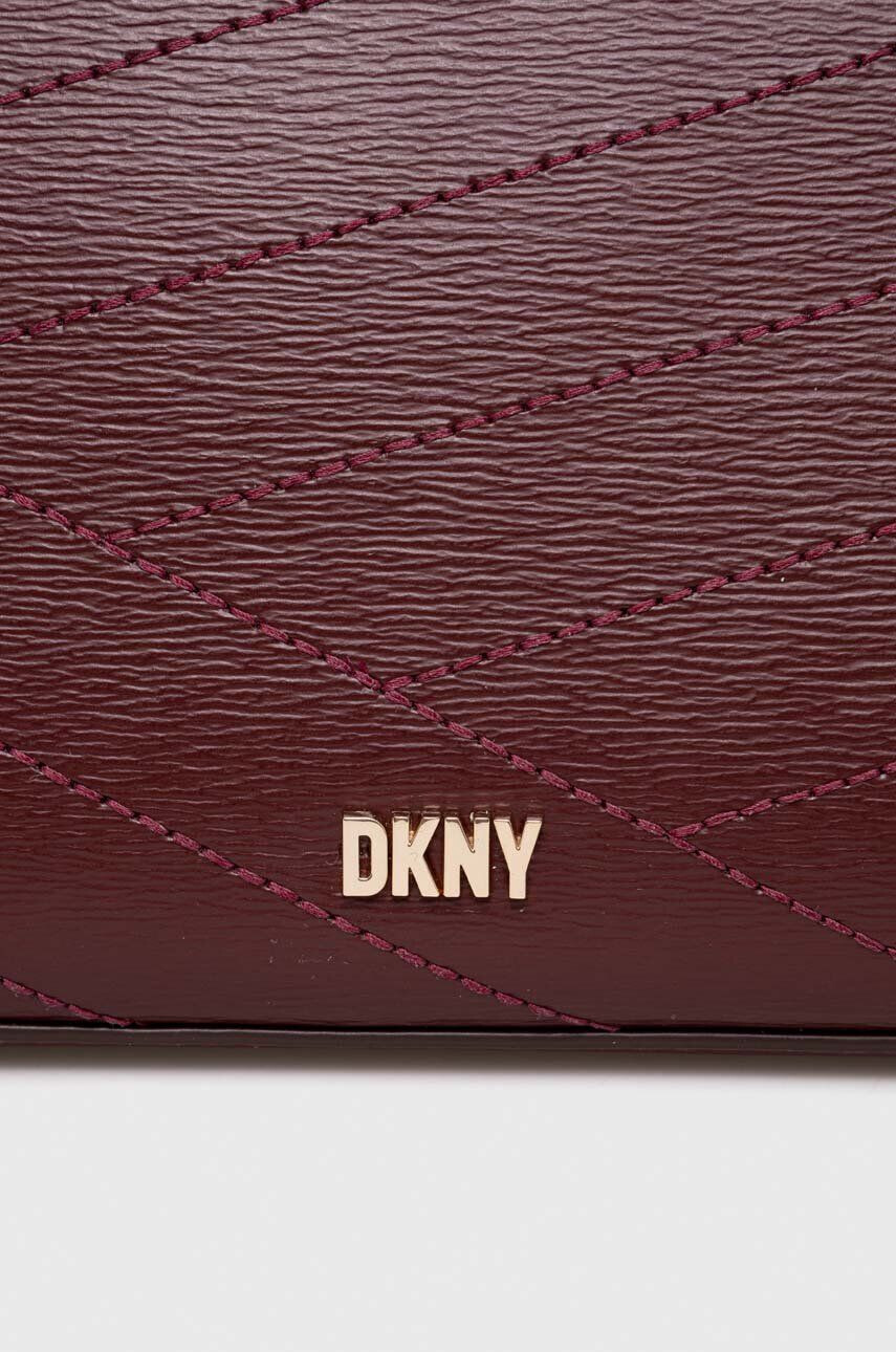 DKNY poseta de piele culoarea bordo - Pled.ro