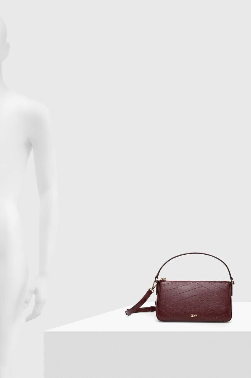 DKNY poseta de piele culoarea bordo - Pled.ro