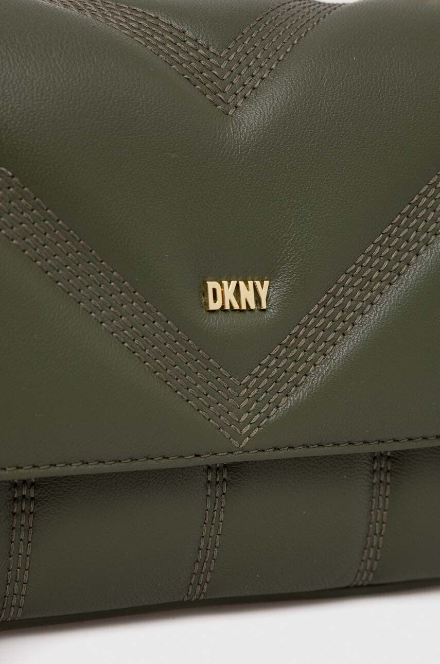 DKNY poseta de piele culoarea verde - Pled.ro