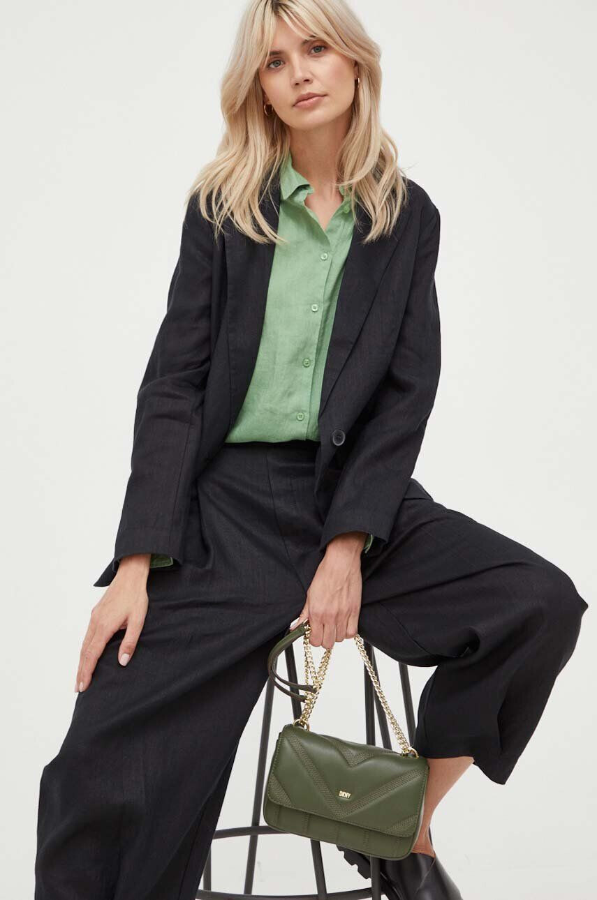 DKNY poseta de piele culoarea verde - Pled.ro