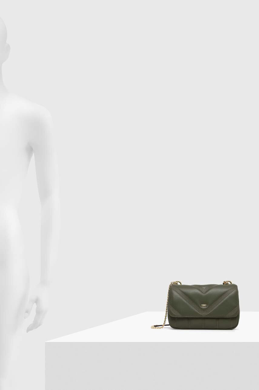 DKNY poseta de piele culoarea verde - Pled.ro