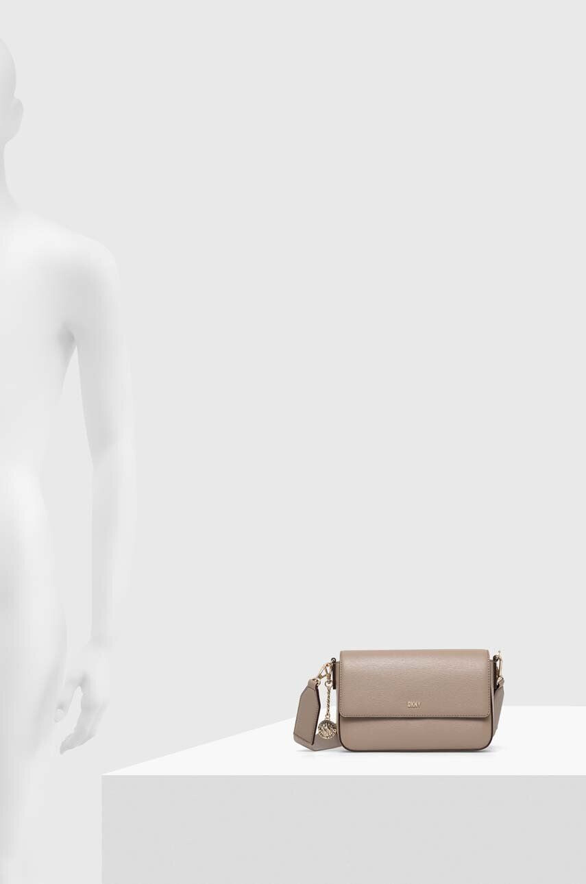 DKNY poseta de piele culoarea maro - Pled.ro