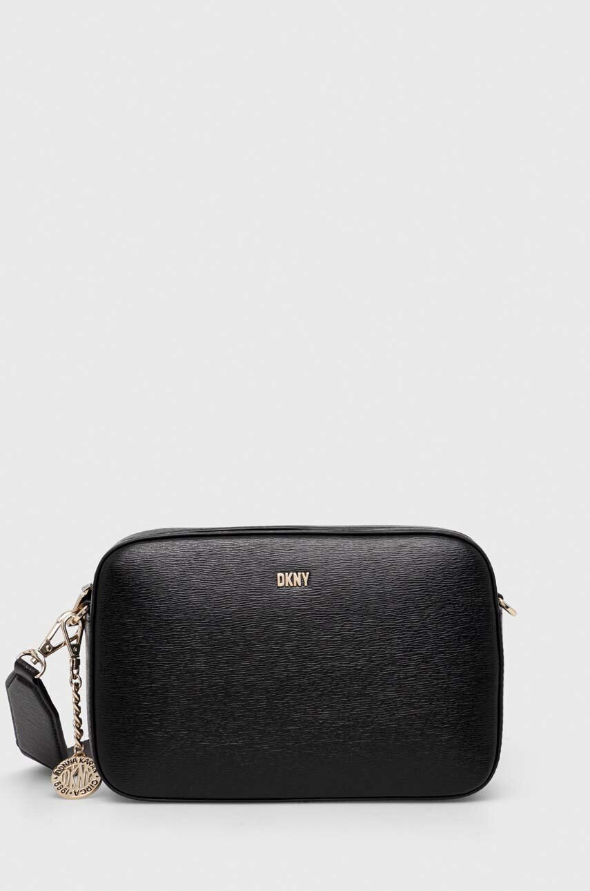 DKNY poseta de piele culoarea negru - Pled.ro