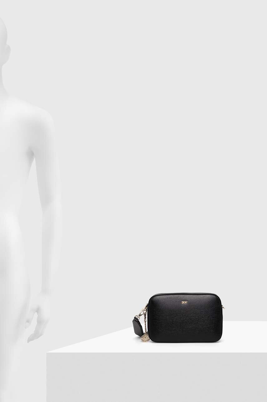 DKNY poseta de piele culoarea negru - Pled.ro