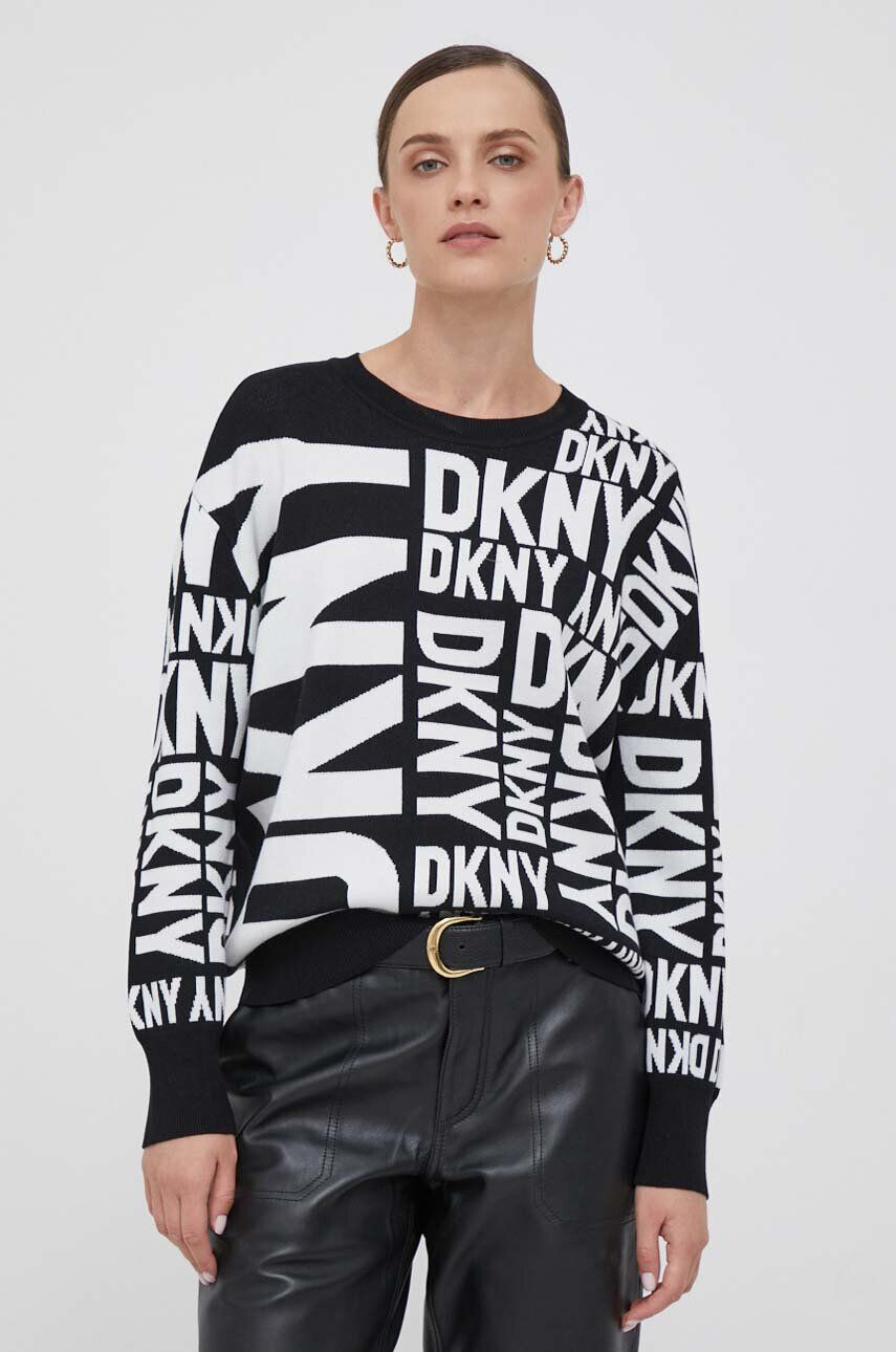 DKNY pulover femei culoarea negru light - Pled.ro