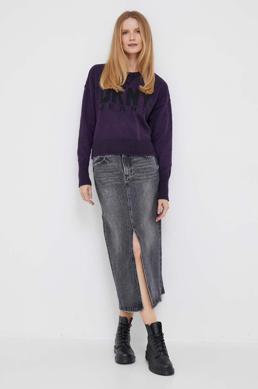 DKNY pulover femei culoarea violet - Pled.ro