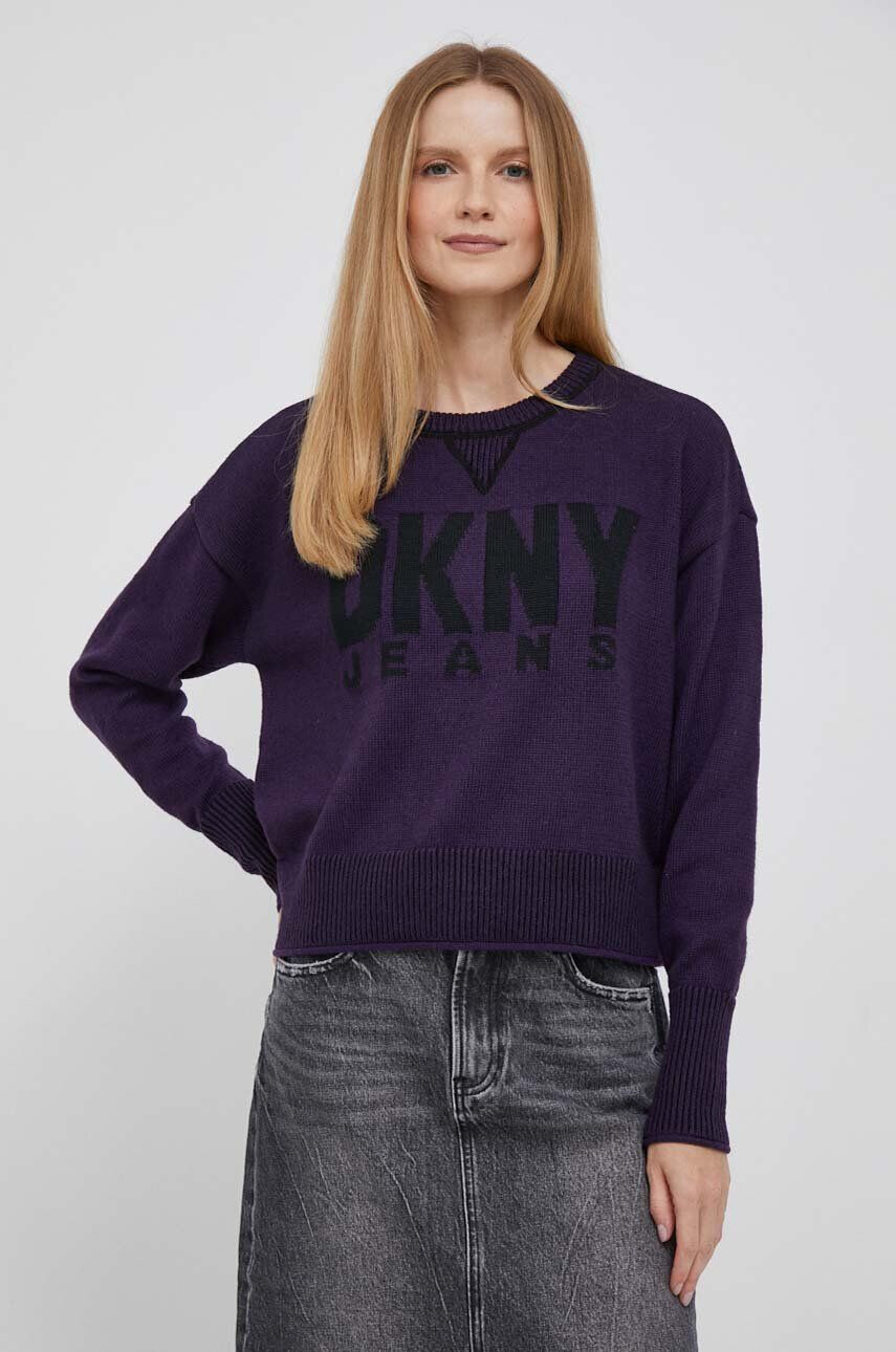 DKNY pulover femei culoarea violet - Pled.ro