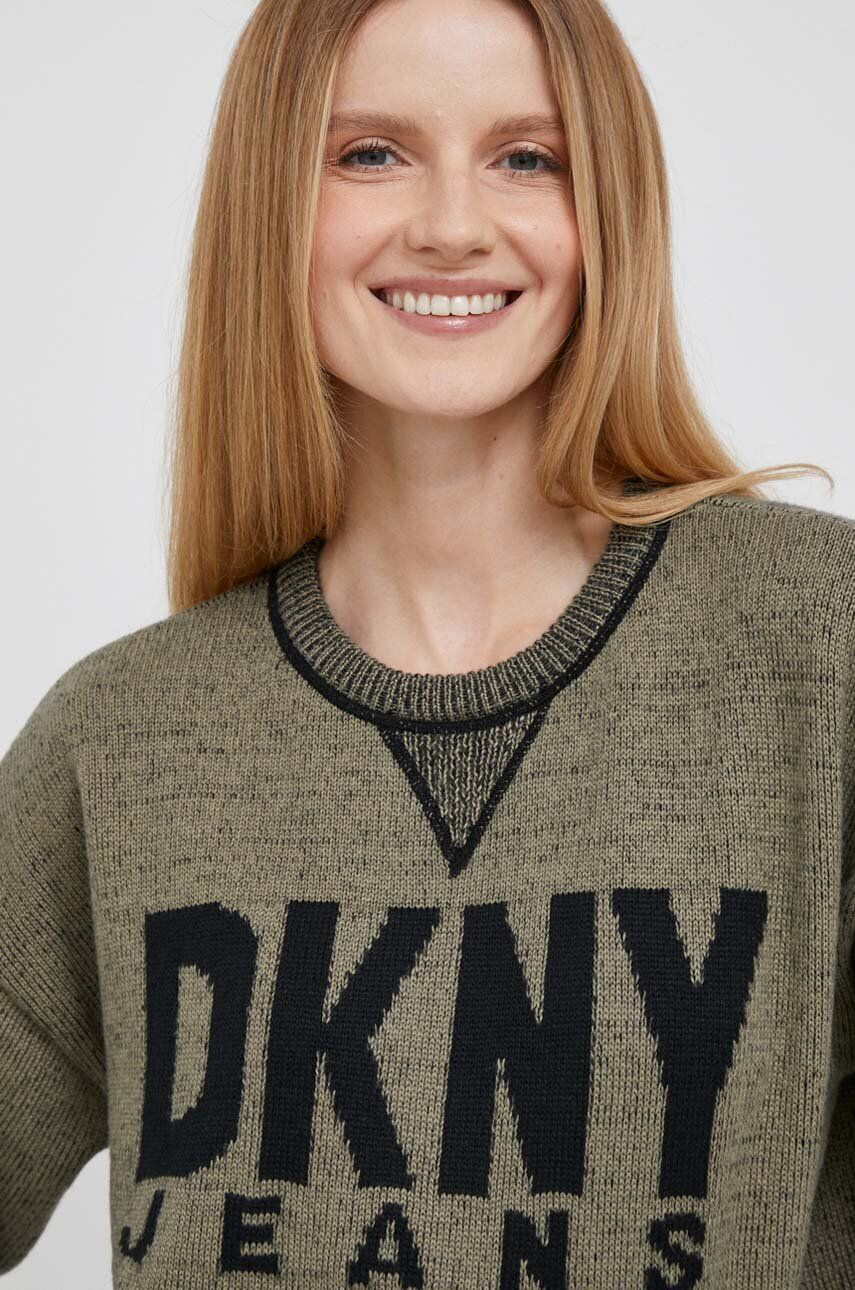 DKNY pulover femei culoarea verde - Pled.ro