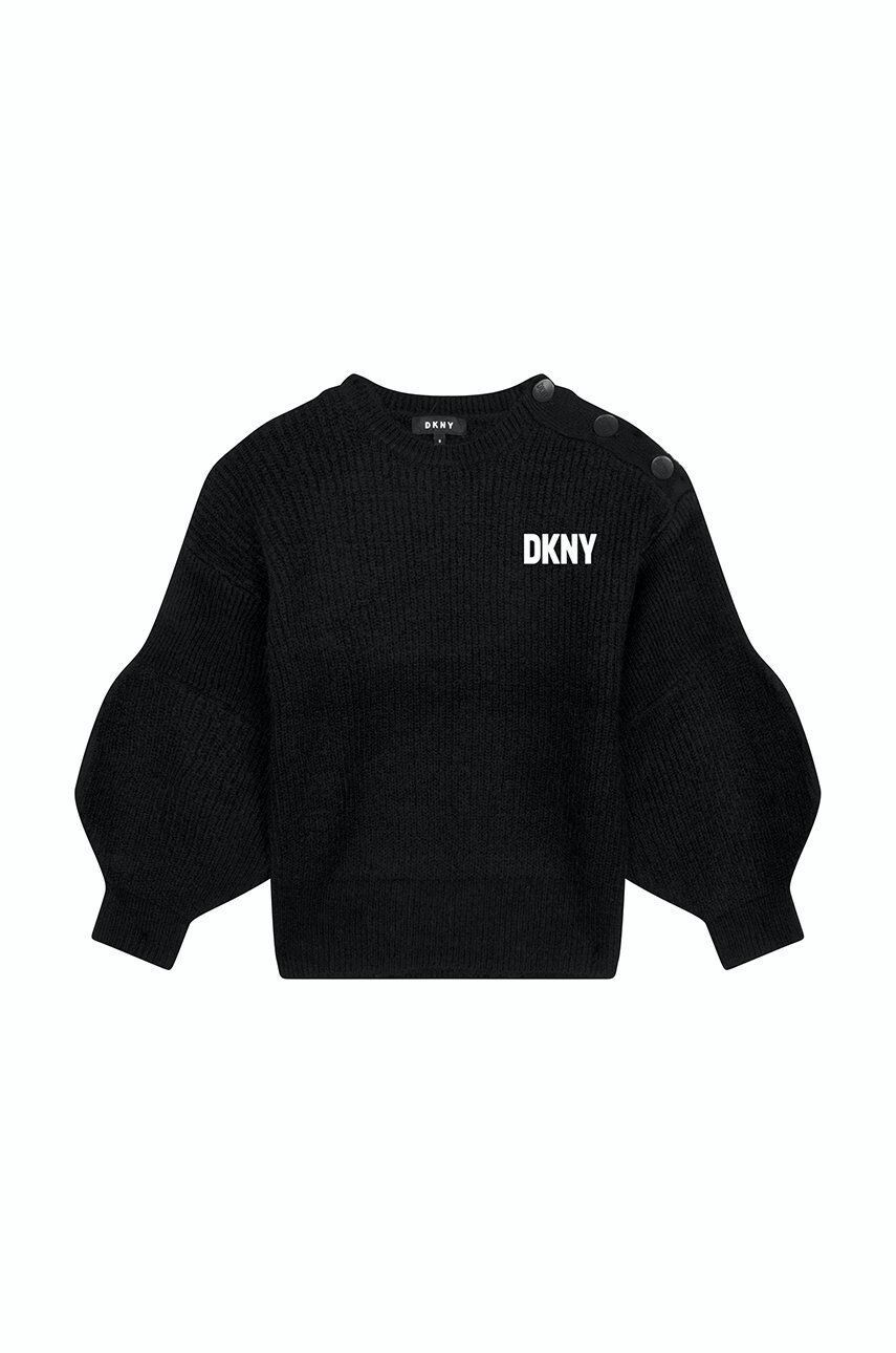 DKNY pulover copii culoarea negru - Pled.ro