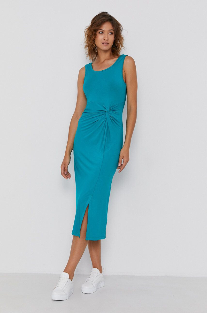 DKNY Rochie culoarea verde midi evazata - Pled.ro