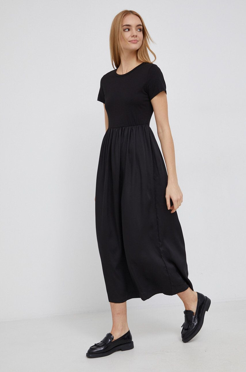 DKNY Rochie culoarea negru maxi evazata - Pled.ro