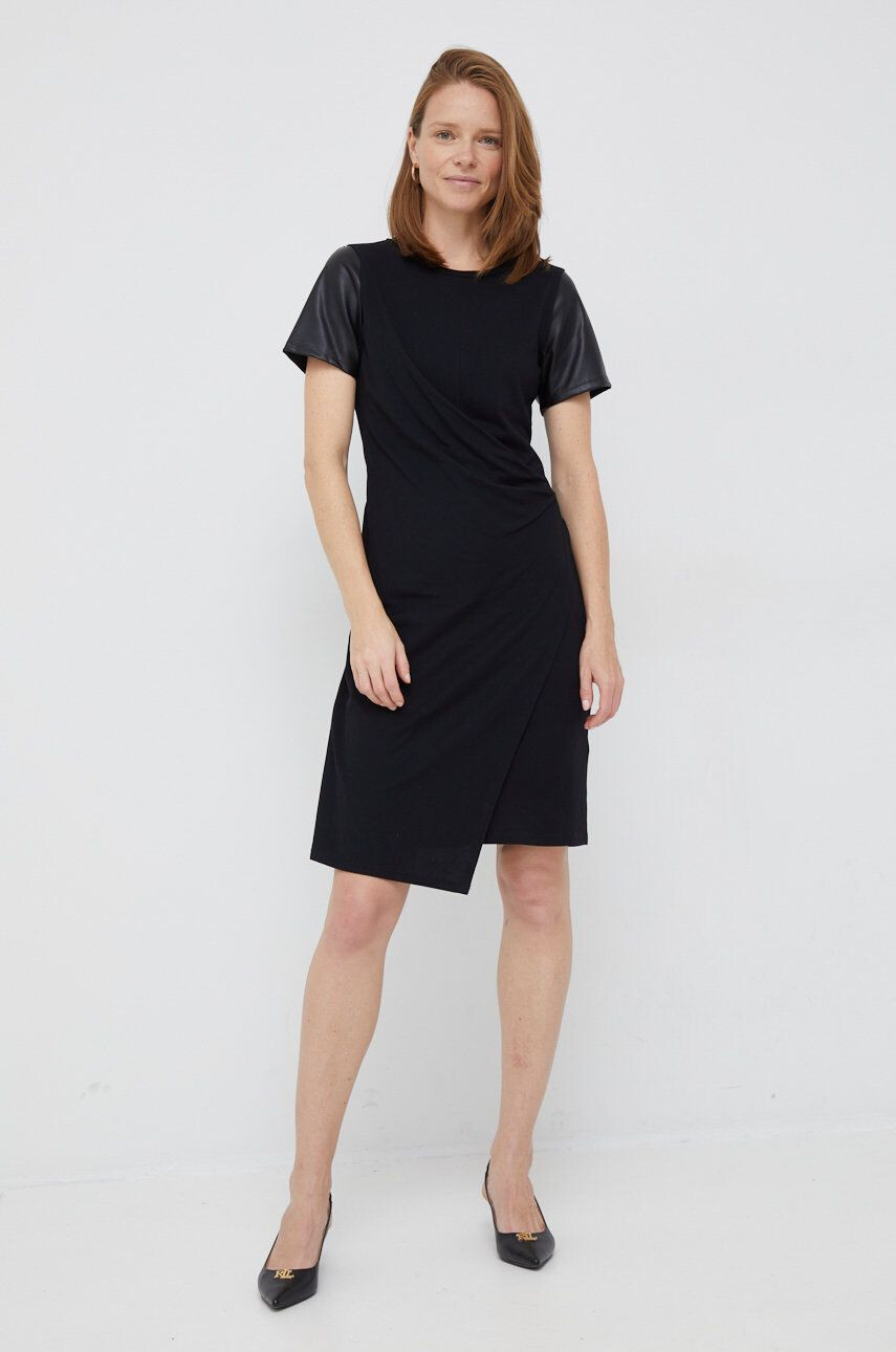 DKNY rochie culoarea negru mini drept - Pled.ro