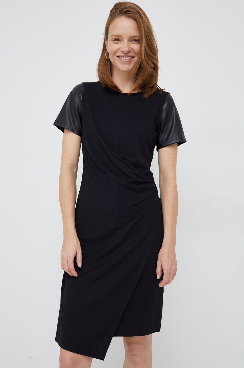 DKNY rochie culoarea negru mini drept - Pled.ro