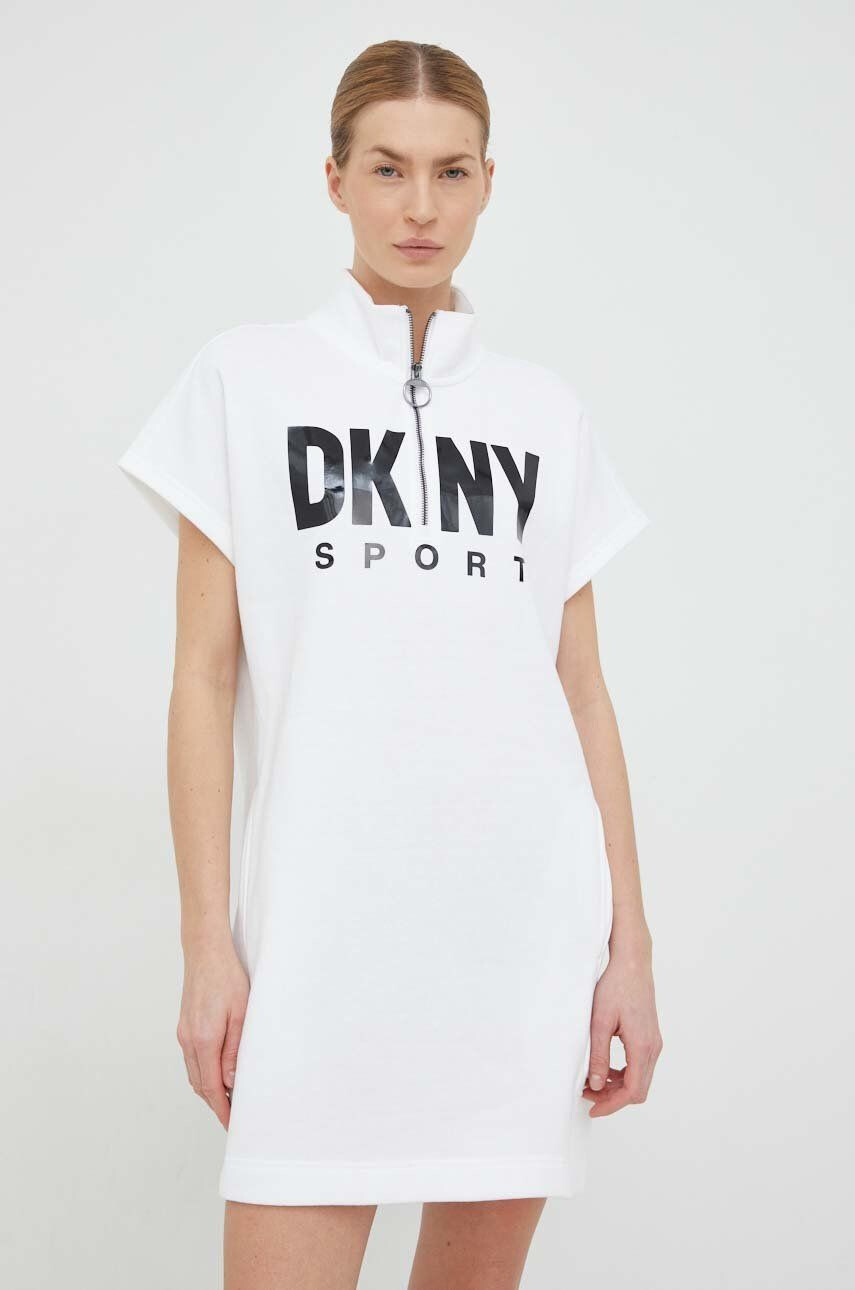 DKNY rochie culoarea alb mini oversize - Pled.ro