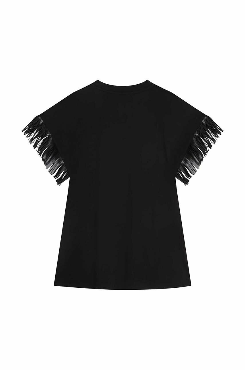 DKNY rochie din bumbac pentru copii culoarea negru mini drept - Pled.ro