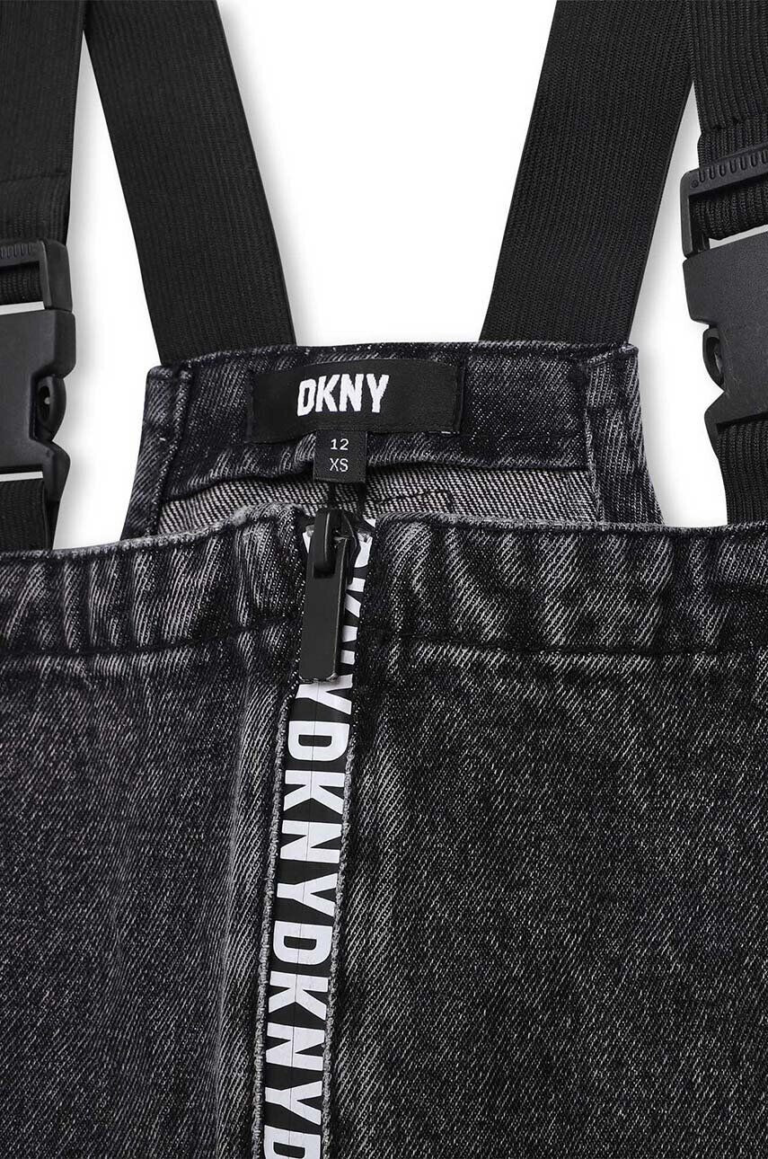 DKNY rochie din denim pentru copii culoarea negru mini drept - Pled.ro