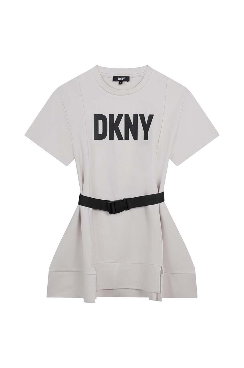 DKNY rochie fete culoarea alb mini oversize - Pled.ro