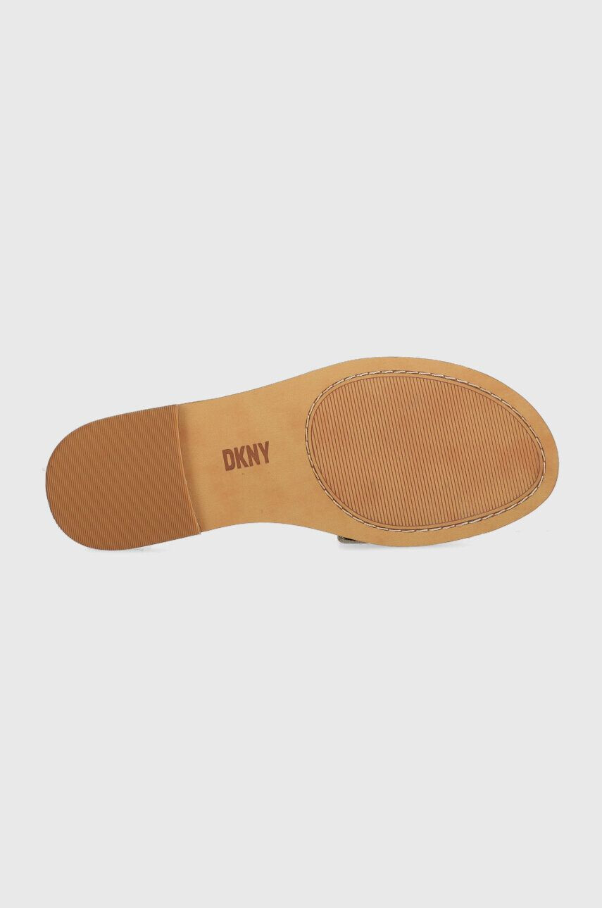 DKNY slapi de piele GRACEN femei culoarea auriu K1351537 - Pled.ro