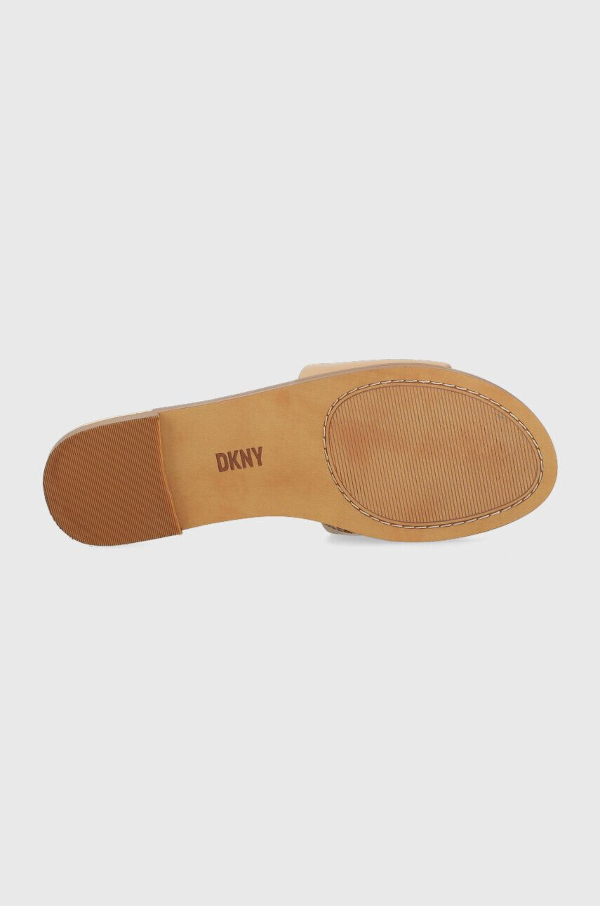 DKNY slapi de piele WALDINA femei culoarea bej K1331561 - Pled.ro