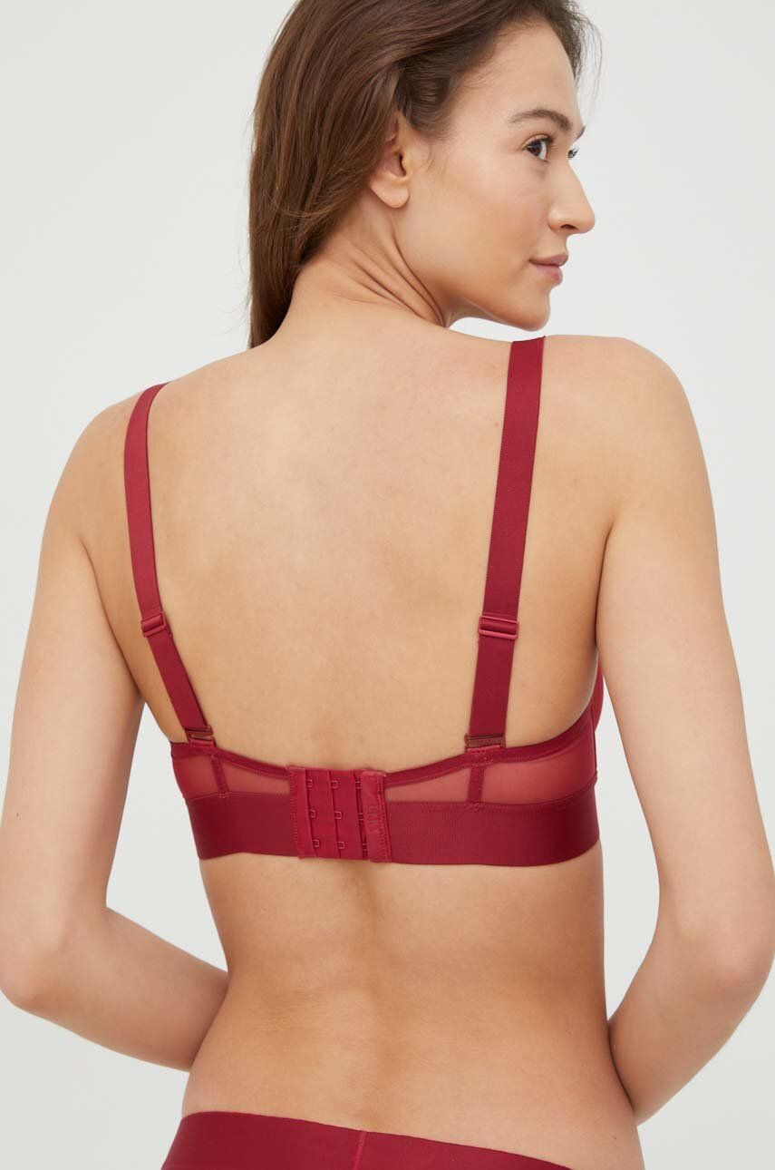 DKNY sutien culoarea bordo transparent neted - Pled.ro