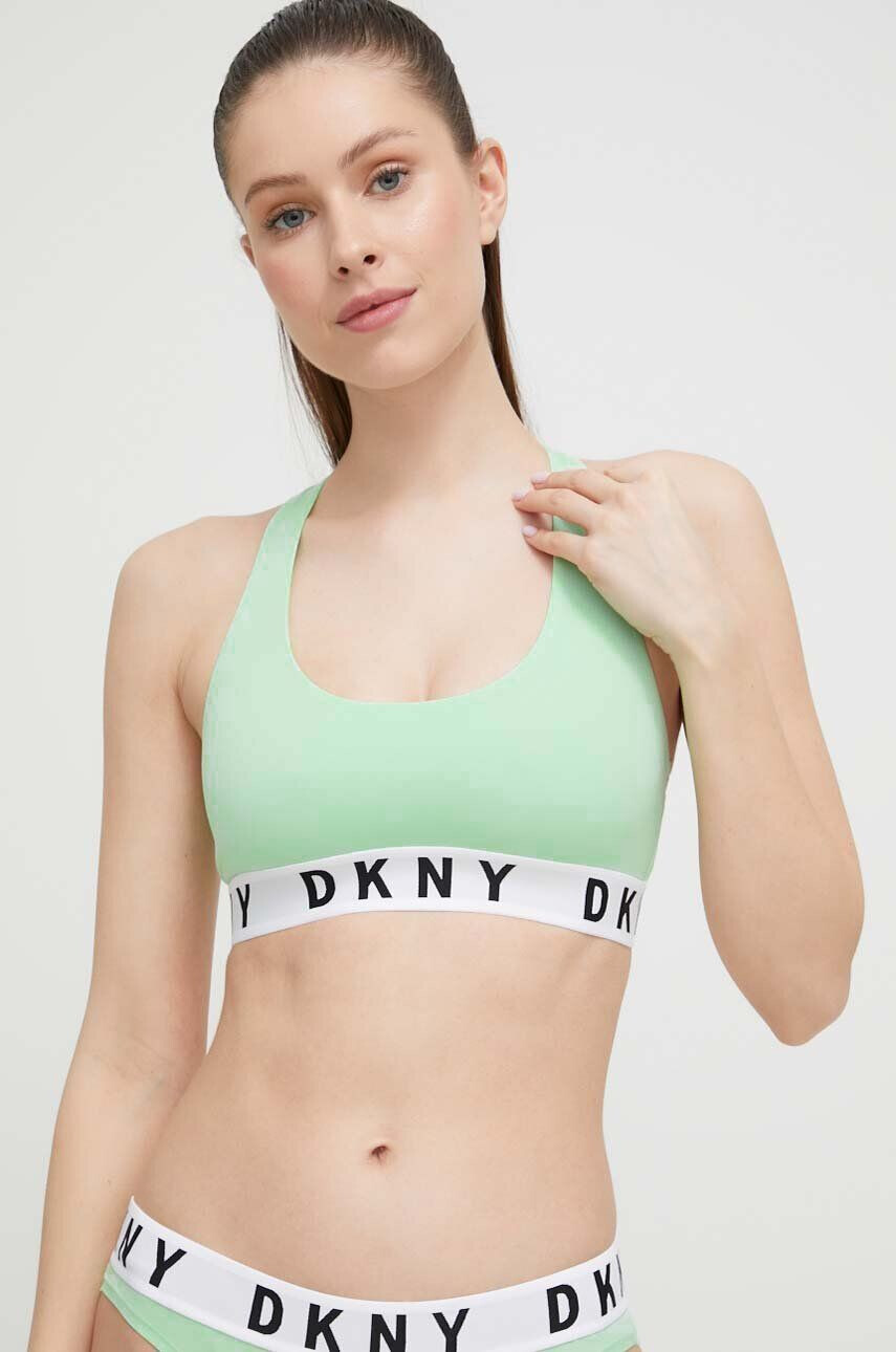 DKNY sutien culoarea verde neted - Pled.ro