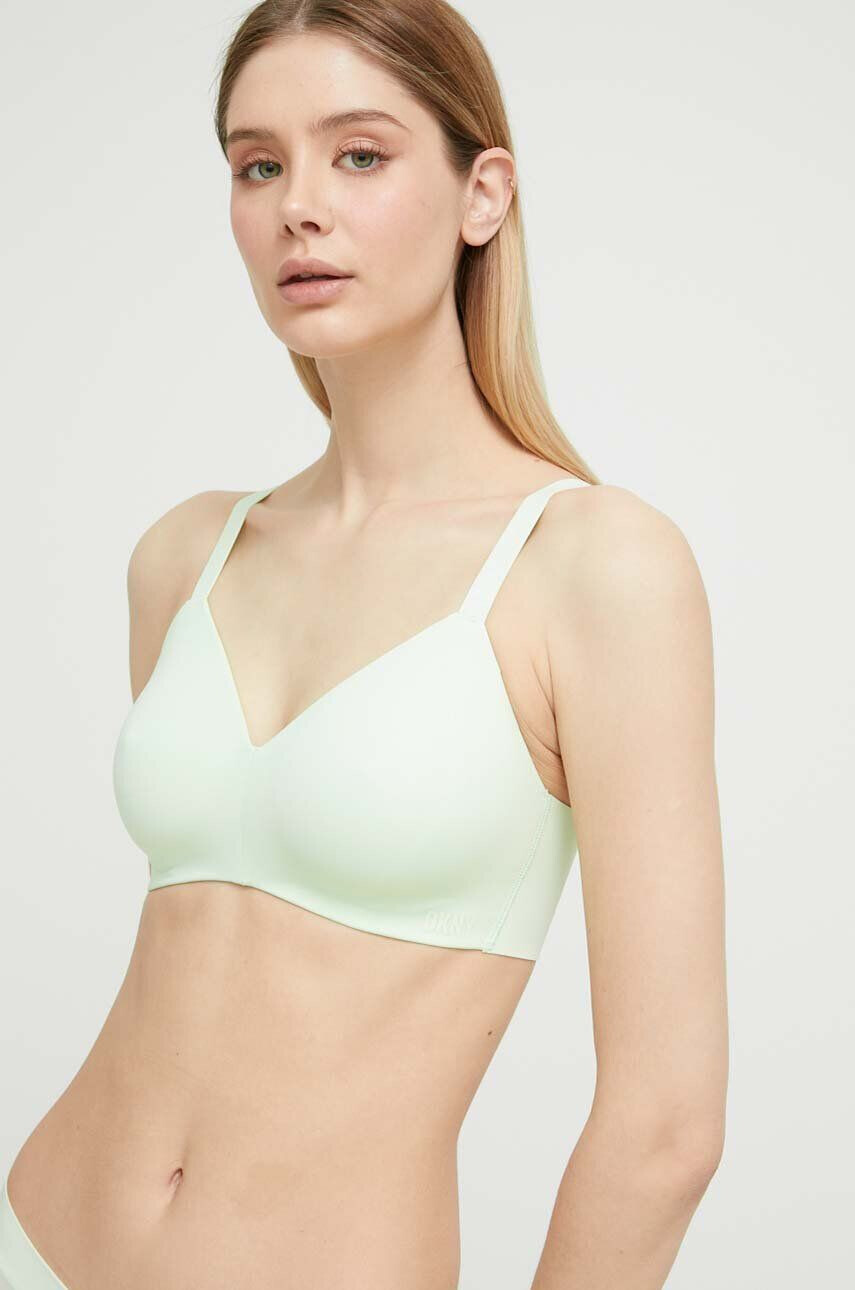 DKNY sutien culoarea verde neted - Pled.ro