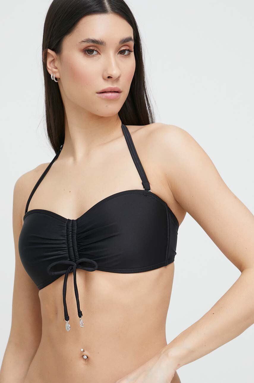 DKNY sutien de baie culoarea negru cupa usor rigidizata - Pled.ro