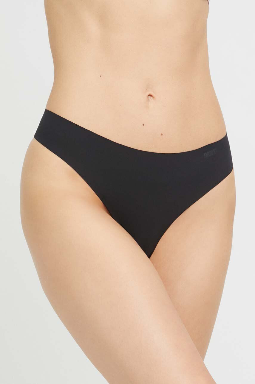 DKNY tanga 3-pack culoarea negru - Pled.ro