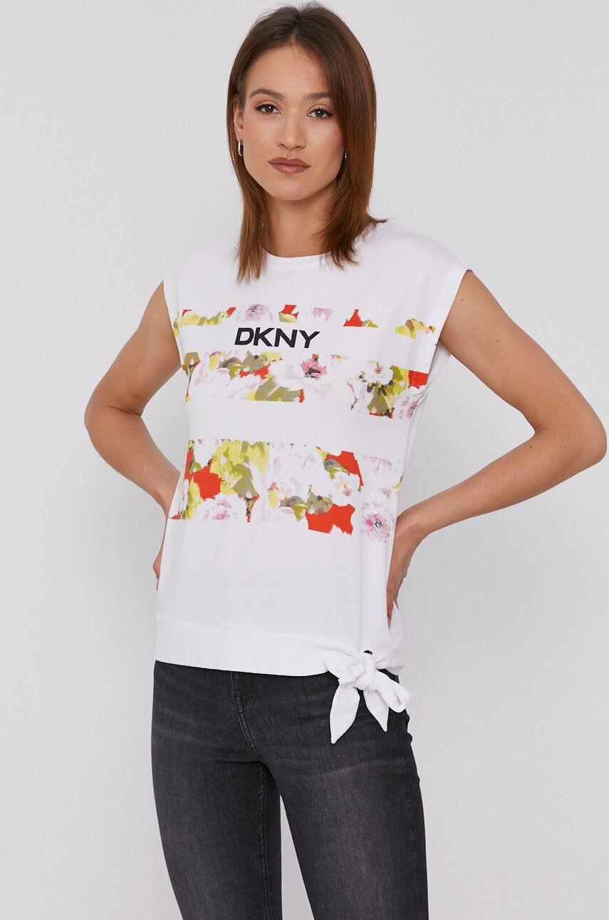 DKNY Top femei culoarea alb - Pled.ro