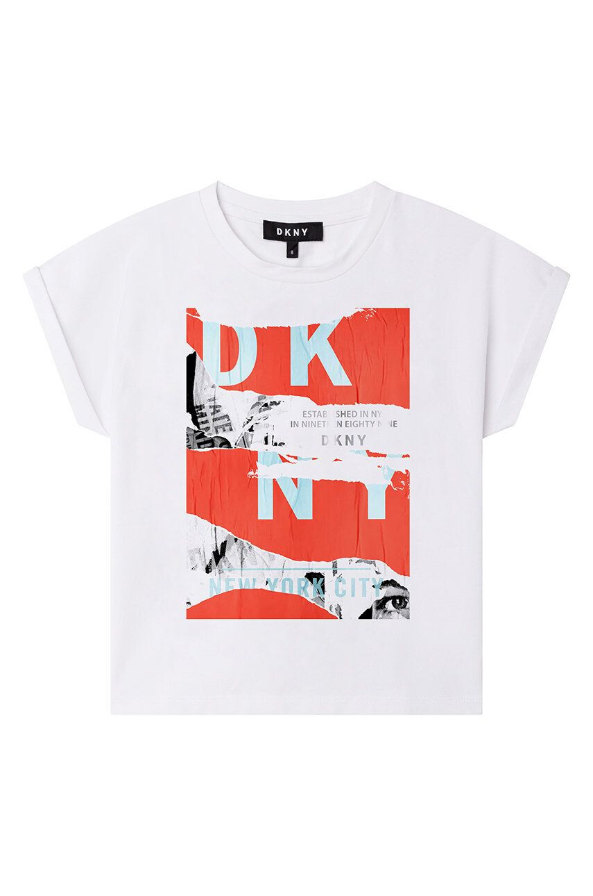 DKNY tricou copii culoarea alb - Pled.ro