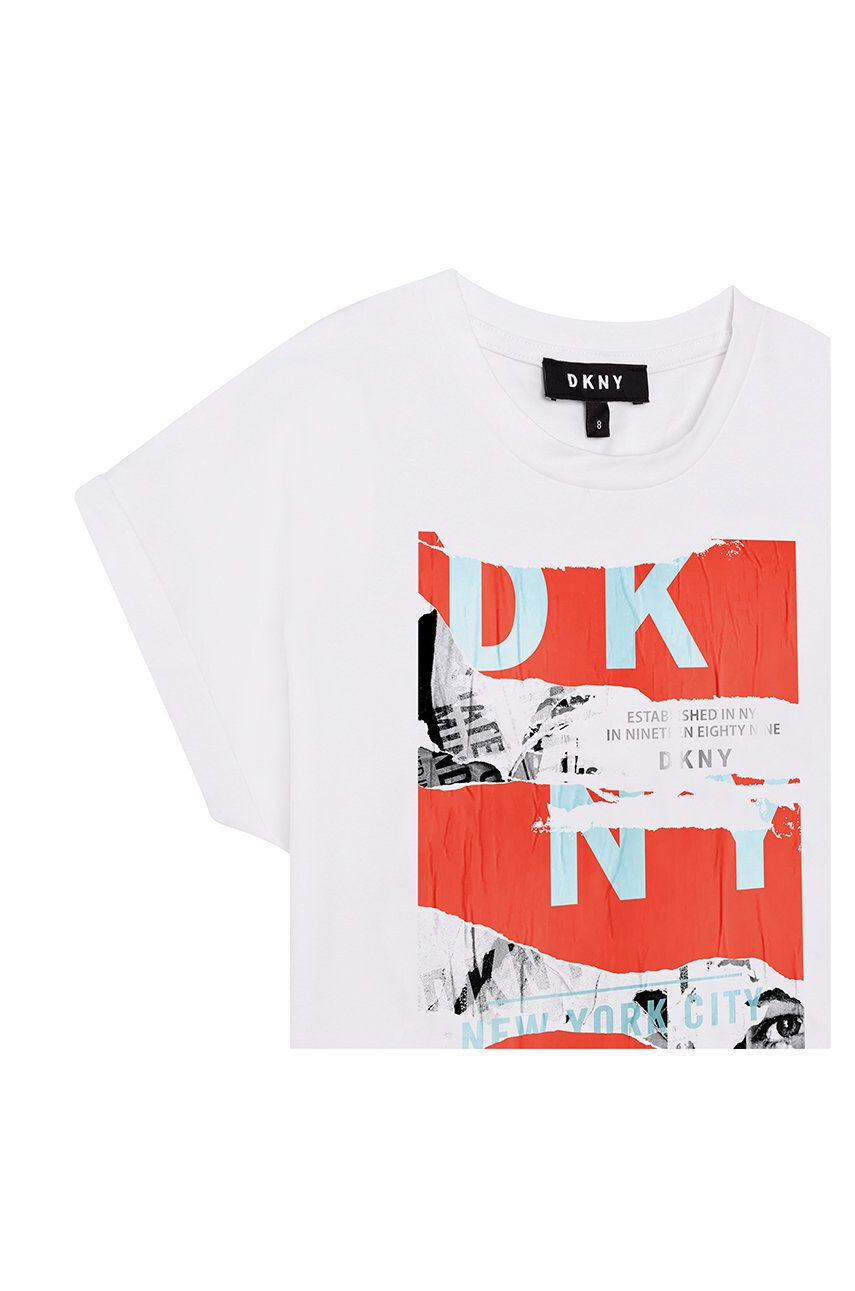 DKNY tricou copii culoarea alb - Pled.ro