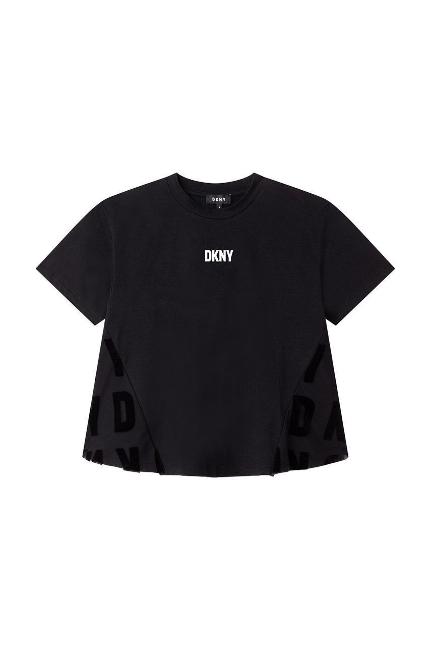 DKNY tricou copii culoarea negru - Pled.ro