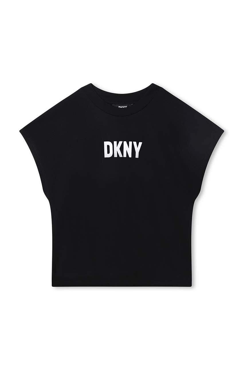 DKNY tricou copii culoarea gri - Pled.ro