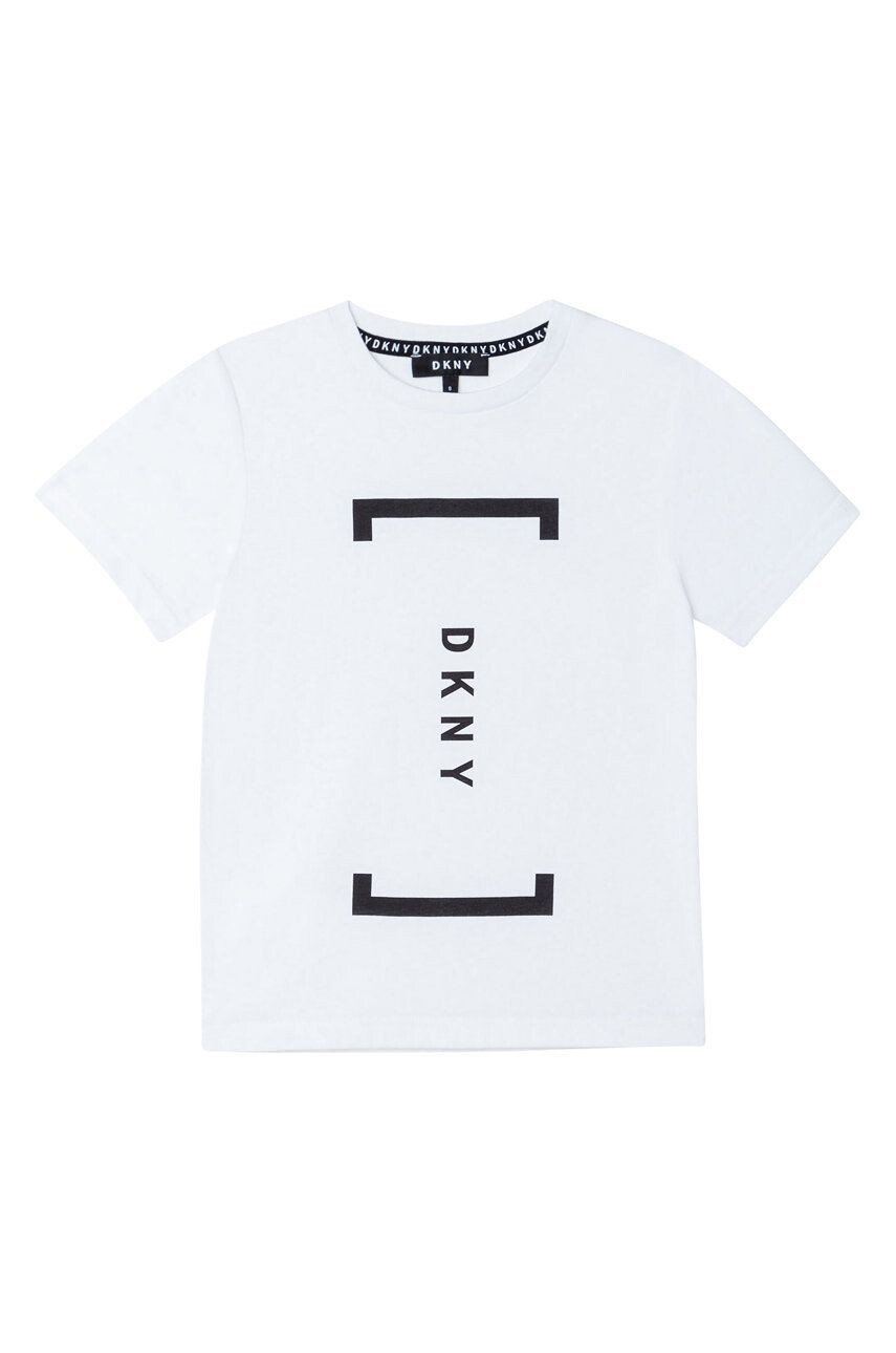 DKNY tricou de bumbac pentru copii culoarea negru - Pled.ro