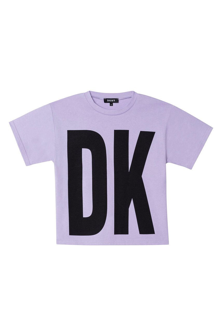 DKNY Tricou de bumbac pentru copii culoarea roz - Pled.ro