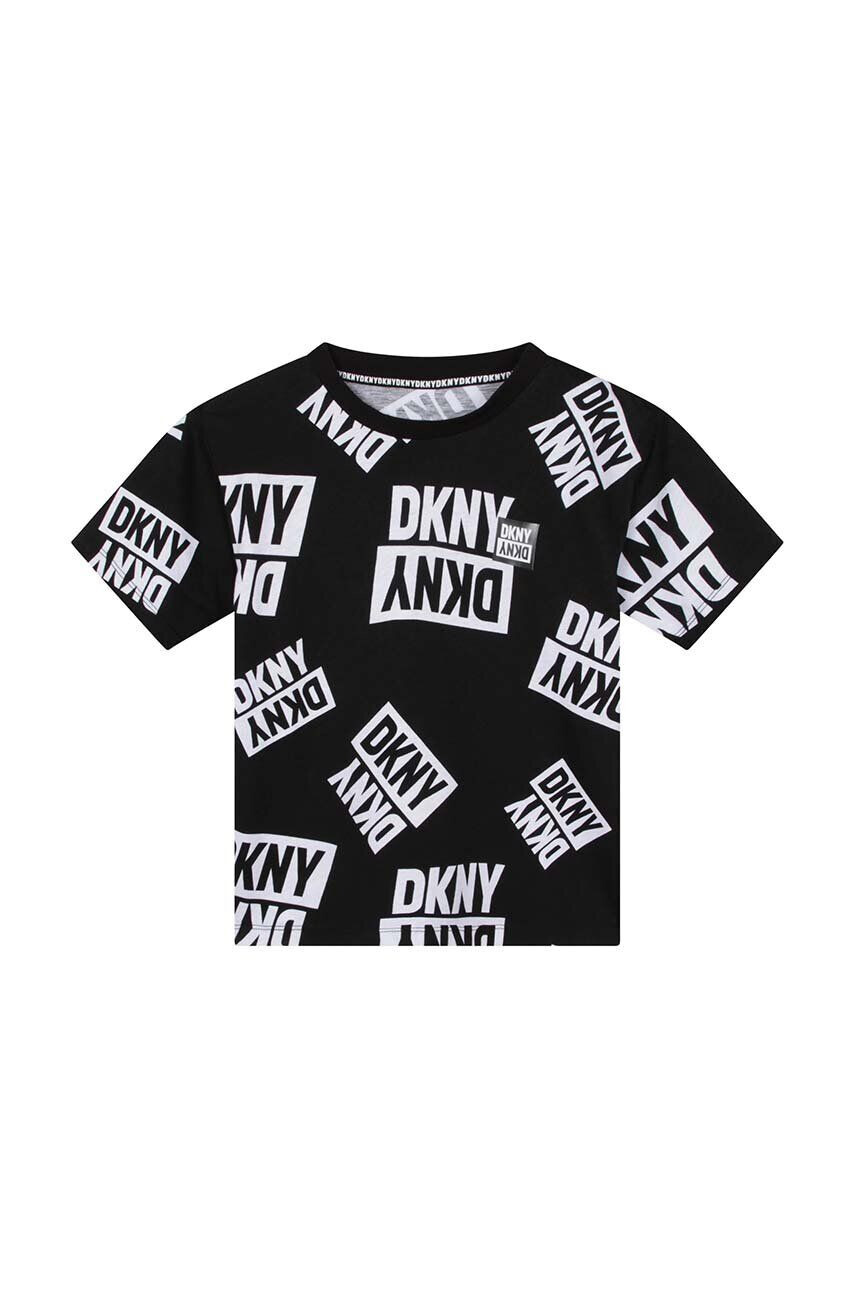 DKNY tricou de bumbac pentru copii culoarea negru modelator - Pled.ro