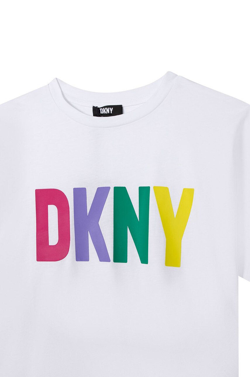 DKNY tricou de bumbac pentru copii culoarea alb - Pled.ro