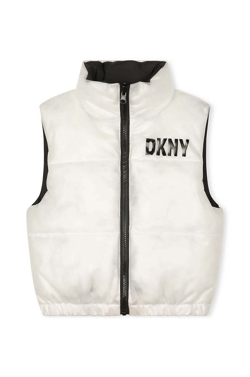 DKNY vesta cu doua fete pentru copii culoarea bej - Pled.ro