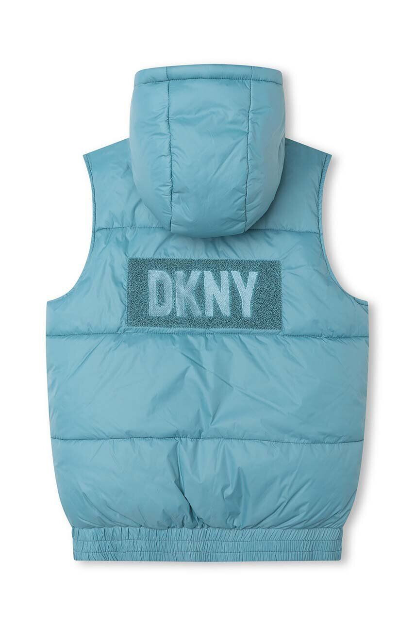 DKNY vesta cu doua fete pentru copii culoarea verde - Pled.ro