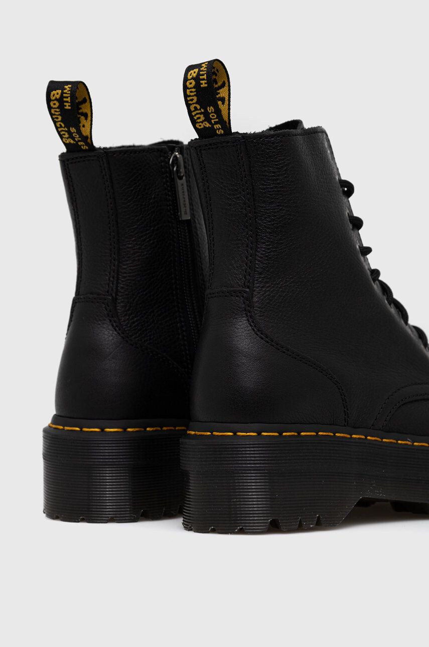 Dr. Martens bocanci de piele femei culoarea negru cu toc plat - Pled.ro