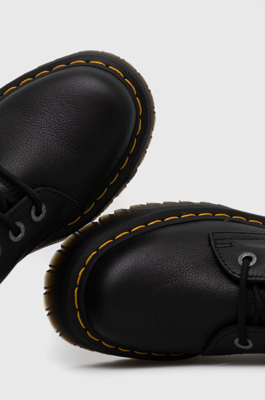 Dr. Martens bocanci de piele femei culoarea negru cu toc plat - Pled.ro