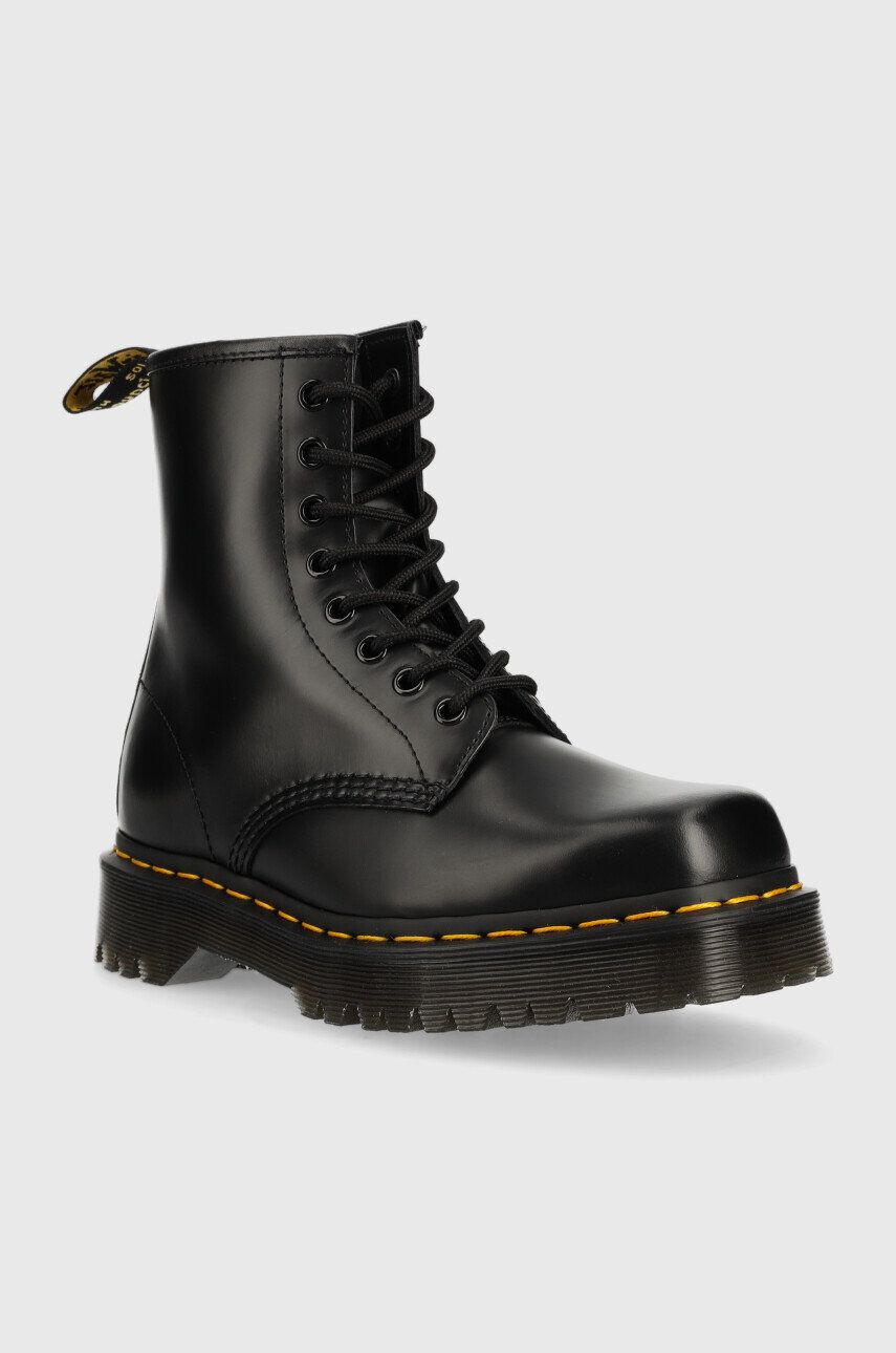 Dr. Martens bocanci de piele 1460 Bex Squared femei culoarea negru cu toc plat DM27886001-Black - Pled.ro