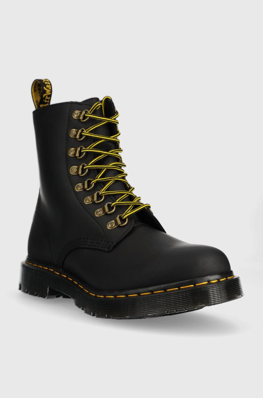 Dr. Martens bocanci de piele 1460 Pascal femei culoarea negru cu toc plat izolat - Pled.ro