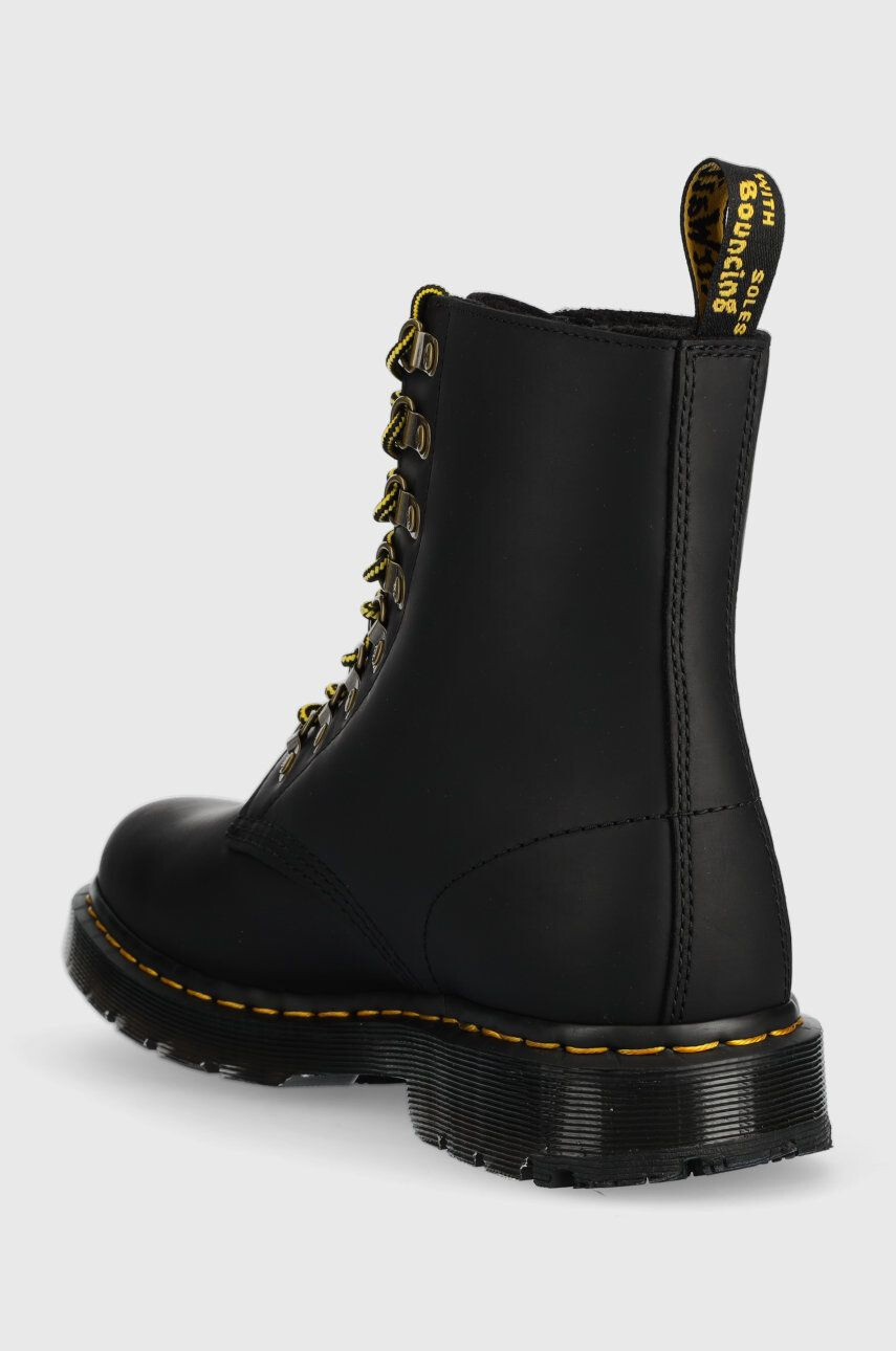 Dr. Martens bocanci de piele 1460 Pascal femei culoarea negru cu toc plat izolat - Pled.ro