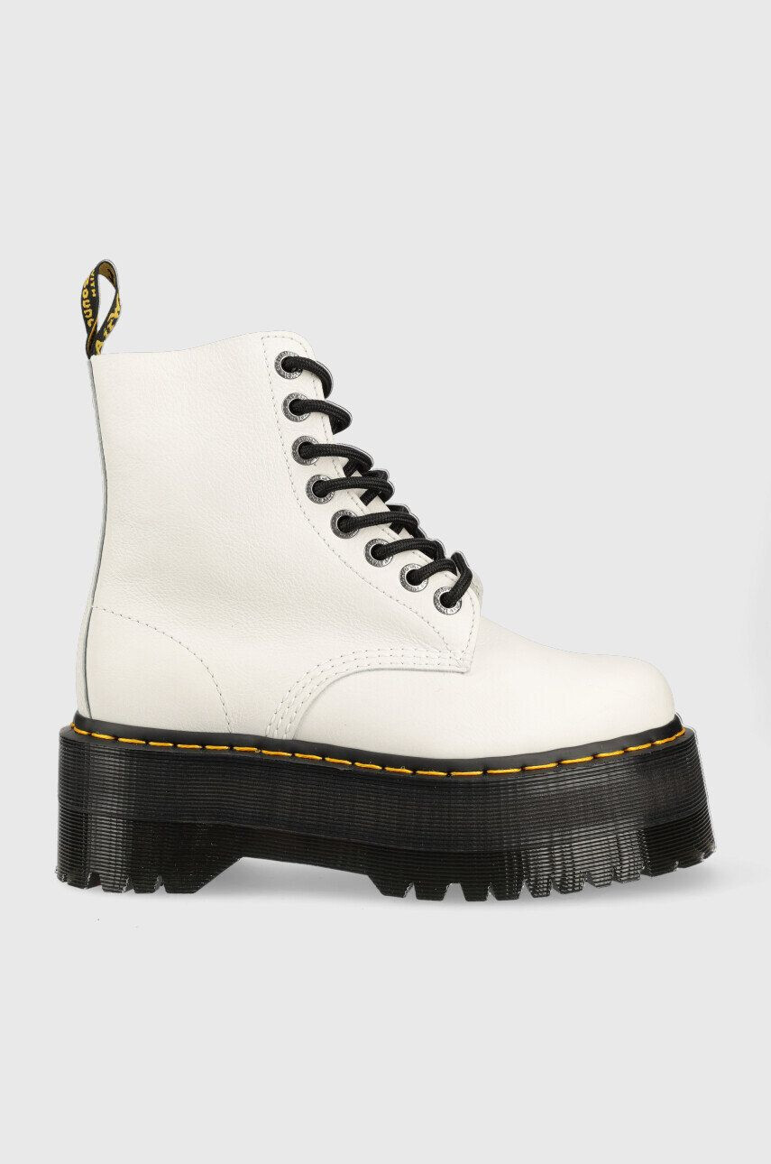 Dr. Martens bocanci de piele 1460 Pascal Max femei culoarea alb cu platforma - Pled.ro