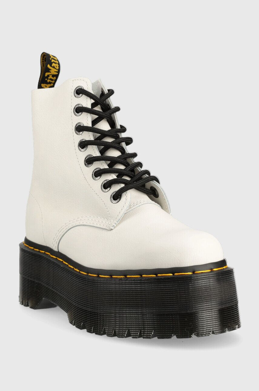 Dr. Martens bocanci de piele 1460 Pascal Max femei culoarea alb cu platforma - Pled.ro