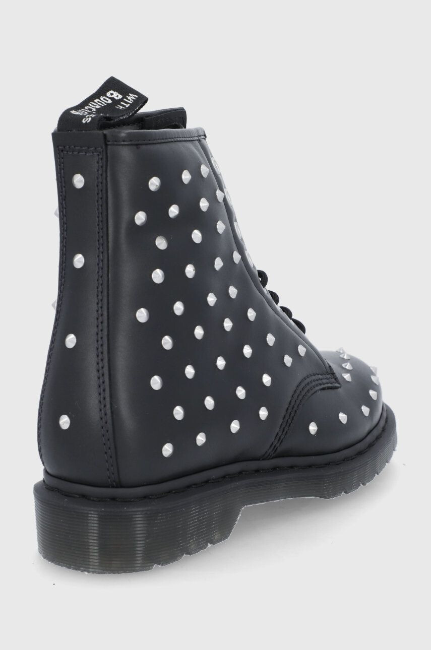 Dr. Martens bocanci de piele 1460 Stud femei culoarea negru cu toc plat - Pled.ro